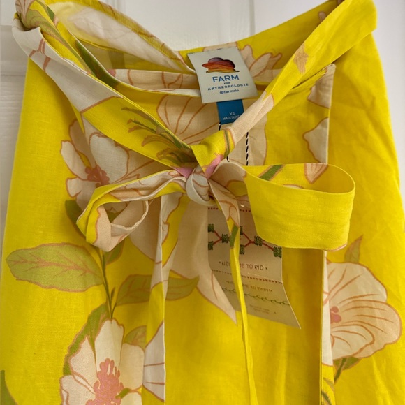 Farm Rio Floral Yellow Wrap Skirt - Picture 5 of 11